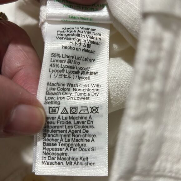 J. Crew bx764 Seaside cargo pant in linen-TENCEL™ lyocell blend White NWt 12P - Picture 12 of 12